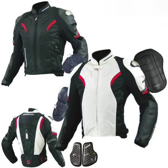 Titanium Alloy Leather Komine Jk052 Hunchback Racing Motorcycle Leather Breathable Mesh Summer
