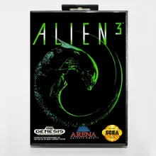 Alien 3 16 bit MD card with Retail box for Sega MegaDrive Video Game console system