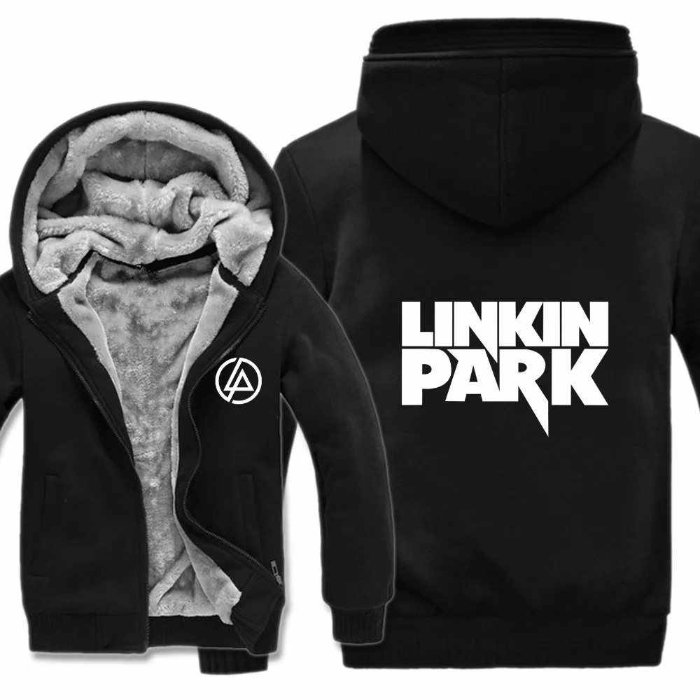 

2019 Free Shipping Man Coat Men Wool Liner Fleece Linkin Park Sweatshirts Linkin Park Hoodies Hip Hop Jacket Winter Pullover