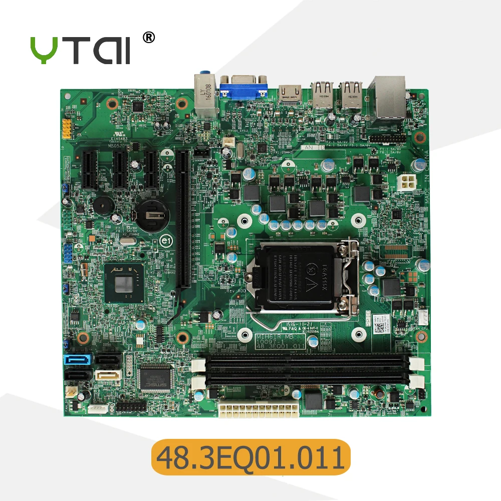 For Dell Inspiron 620 Desktop motherboard MIH61R 48.3EQ01.011 LGA1155 H61 DDR3 mainboard 100% tested