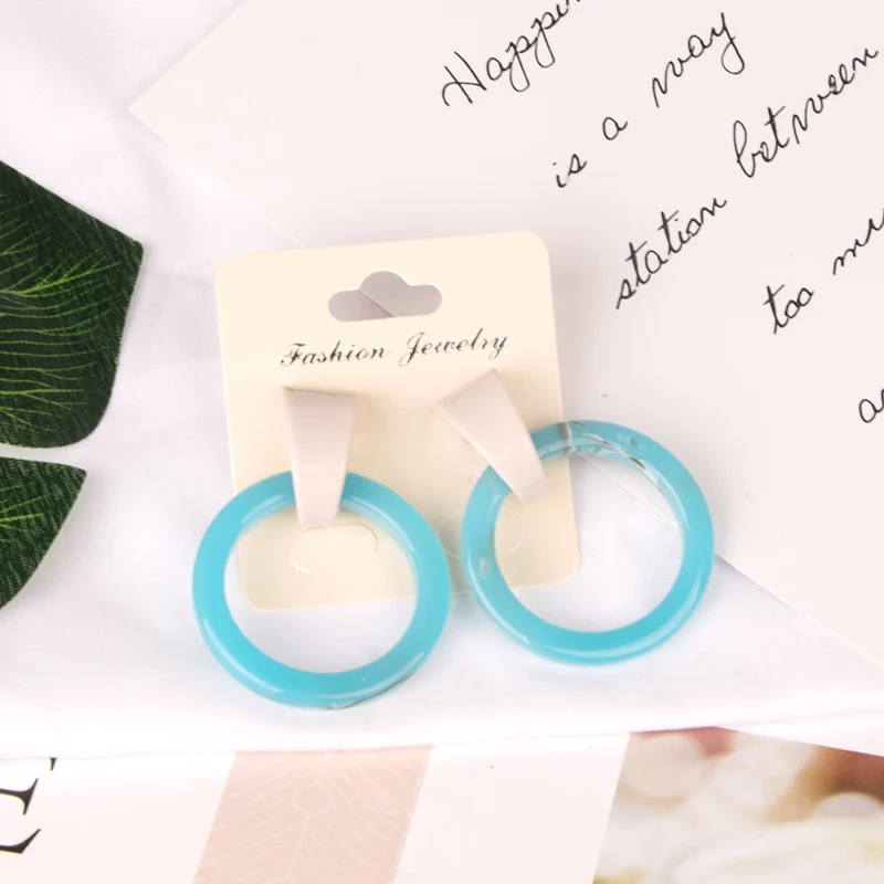 GuanLong Trendy Long Circle Acrylic Drop Earring for Women Fashion Jewelry Big Geometric Round Resin Dangle Earrings 2019 New (6)