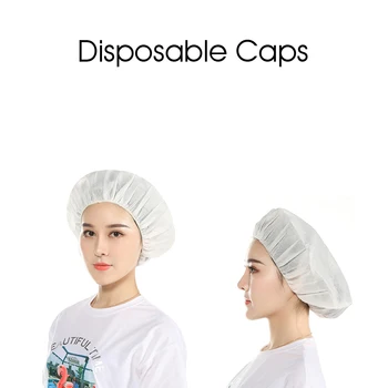 

disposable caps Bouffant Caps . Disposable Polypropylene Hats. Unisex Protective Hair Covers for food service kitchen