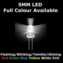 100 шт. 5 мм светодиодный мигающий/мерцающий/Сияющий красный желтый зеленый синий F5 светодиод RGB прозрачный чехол