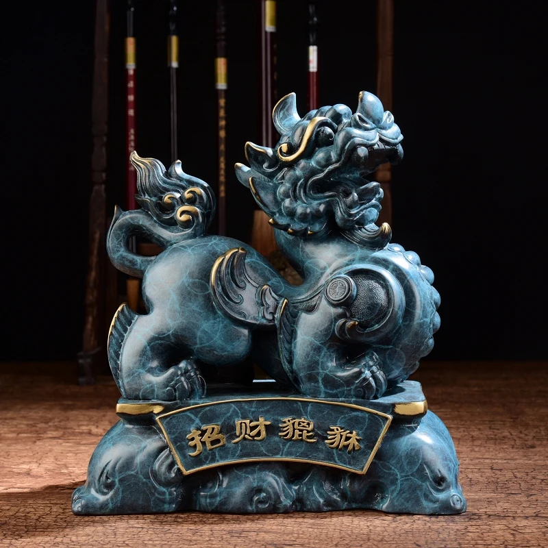 

Sheng fan copper ornaments large copper color Zhaocai brave brave to Home Furnishing living room feng shui decoration