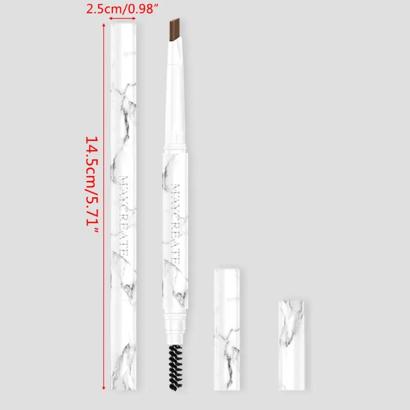 

Waterproof Long Lasting Marbled Eyebrow pencil 2 in 1 Cosmetics Makeup Double Head Eyebrow Pencil Brush