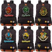 Школьный Рюкзак Hufflepuff Slytherin Gryffindor для мальчиков и девочек, женский рюкзак, школьные сумки для подростков, Холщовый мужской студенческий рюкзак