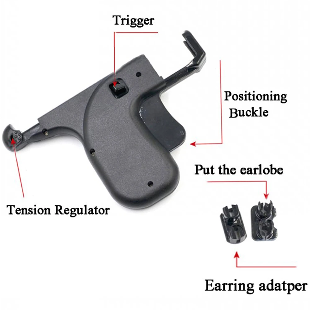 1 шт. дизайн, не болят, профессиональный безопасный пирсинг для ушей, двойной пистолет, заглушка, серьги-гвоздики, Инструмент Для Пирсинга Ушей, ювелирные изделия для тела