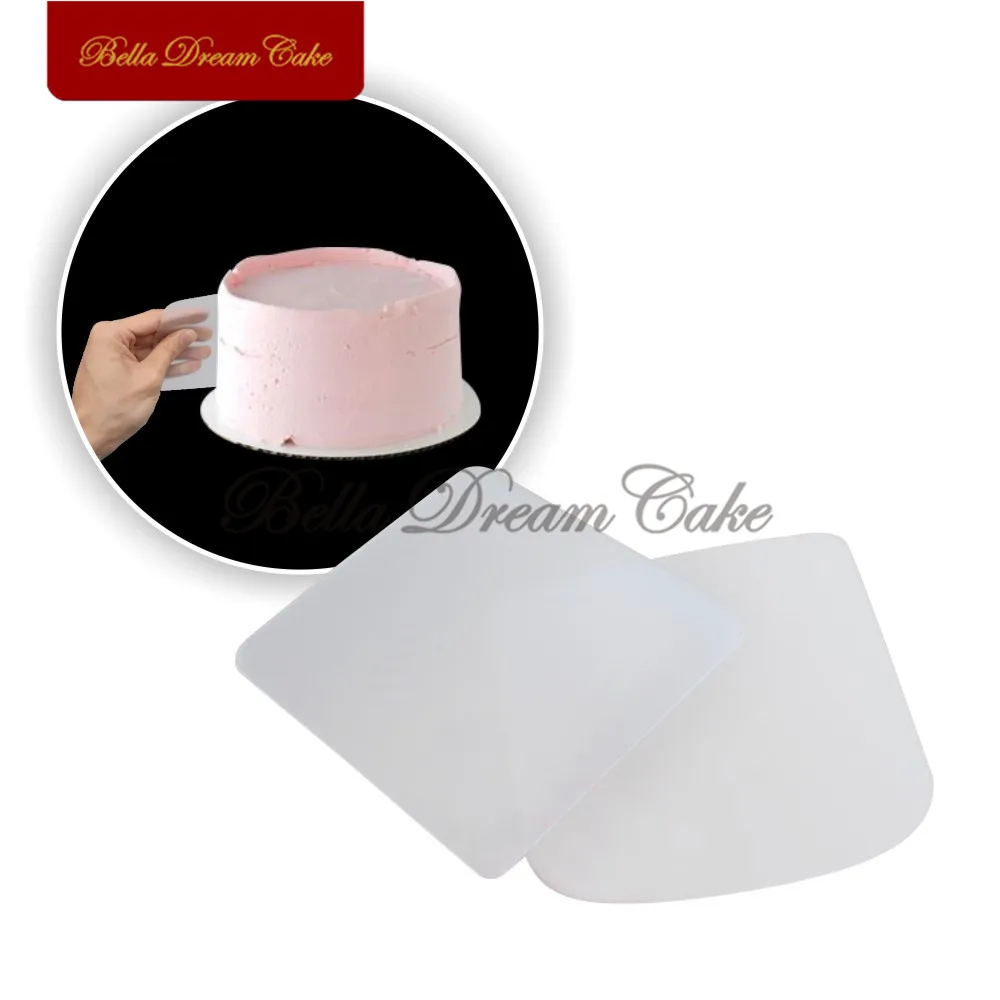 

2PCS/Set Cake Smoother Plastic Cream Fondant Scraper Baking Pastry Smooth Spatulas Cake Decorating Tools Bakeware Tool