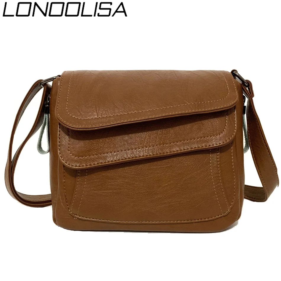 LONOOLISA الأبيض حقيبة شاطئية السيدات الكتف أكياس Crossbody للنساء 2019 الجلود حقيبة يد فاخرة حقائب النساء مصمم Sac