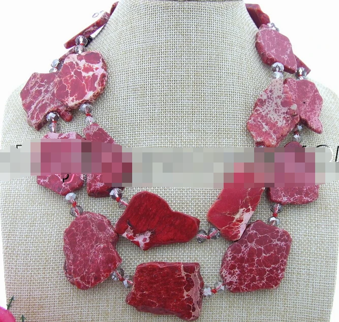 

ddh003800 Imperial Jasper&Crystal Necklace