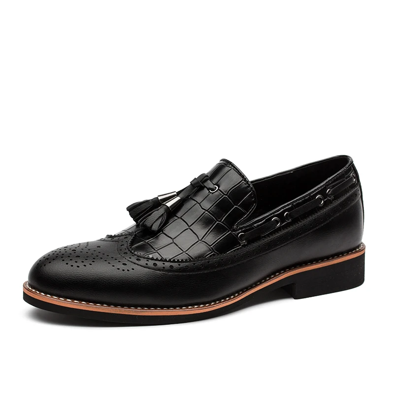 Robe Richelieus brown Sur Bourgogne Oxford Partie De Mariage Mocassins Classique Hommes Black Richelieu burgundy Gland Glissement Chaussures Agsan Italien Main ZECqn