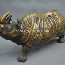 Xd 00469 1" Китай Чистая Бронзовый Броня Носорог Статуя