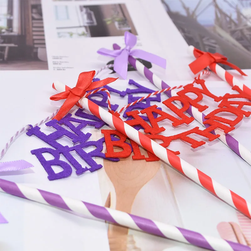 1Set DIY Cake Accessories Happy Birthday Party Cake Toppers Decorations Kids Happy Birthday Letter Baby Shower Cake Decoration