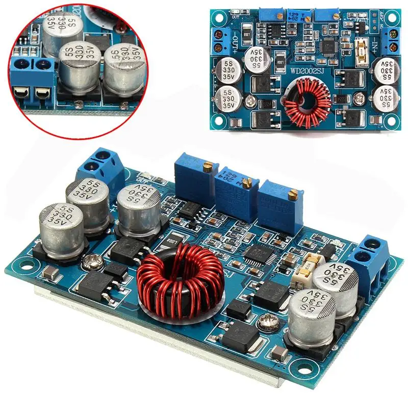 1 предмет; Новинка; LTC3780 DC 5V~ 32V постоянного тока до 1V~ 30V 10A автоматический понижающий стабилизатор зарядный Модуль 77,6x46,5x15 мм углеродного волокна доска модуль