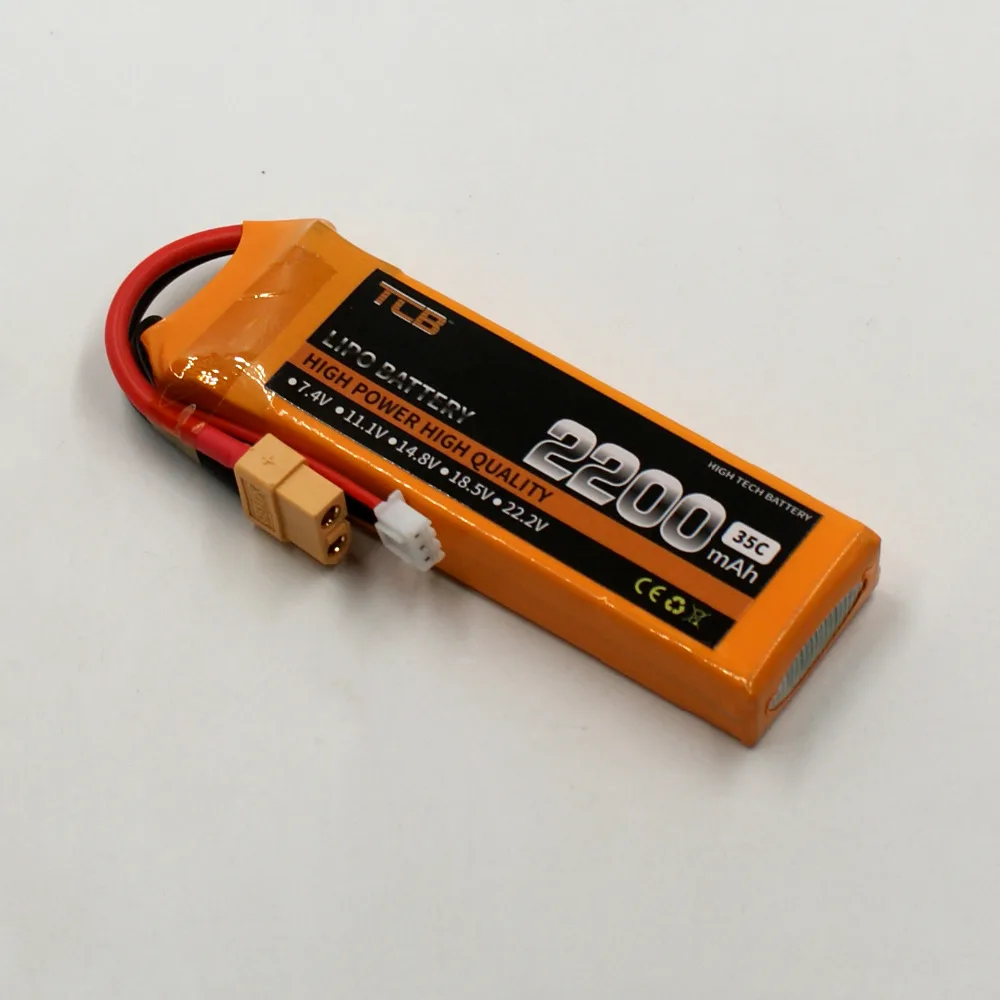 5pcs TCB RC lithium font b battery b font 7 4v 2200mAh 35C 2s LiPo batteria