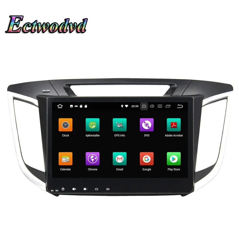 Perfect Ectwodvd Octa Core 4G RAM 64G ROM Android 9.0 Car Multimedia DVD Player GPS HeadUnit for Hyundai IX25 2014-2015 2