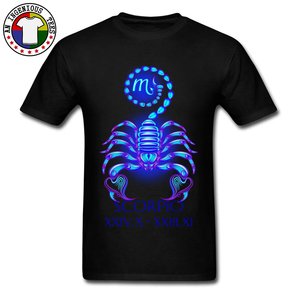 SCORPIO  The Scorpion Crewneck T Shirts Summer/Fall Tops Tees Short Sleeve Newest Cotton Fabric Printed Tshirts Casual Men SCORPIO   The Scorpion black