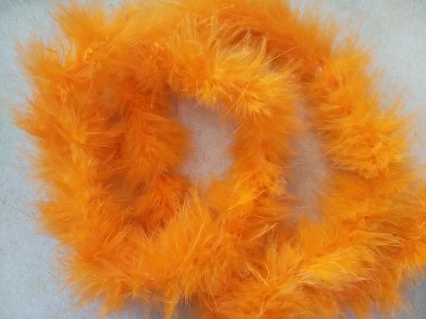2pcs/lost 4 метра курица пушистая полоса боа из пера индейки для свадебного платья вечерние DIY украшения аксессуары для одежды - Цвет: orange colour