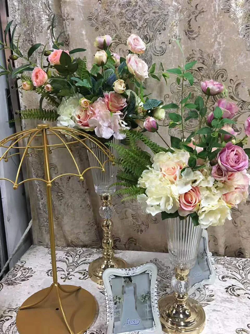 Flone Wedding Road Lead Iron Art Wedding Scene Layout Decor Flower arrangement stand Wedding table Decoration Accessories (10)