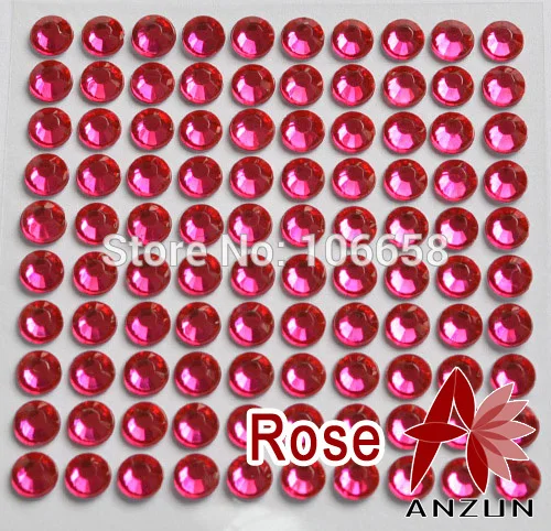 100 шт/лист 10 листов/лот 5 мм один стержень на rhienstones Алмазная наклейка на мобильный телефон украшения - Цвет: rose