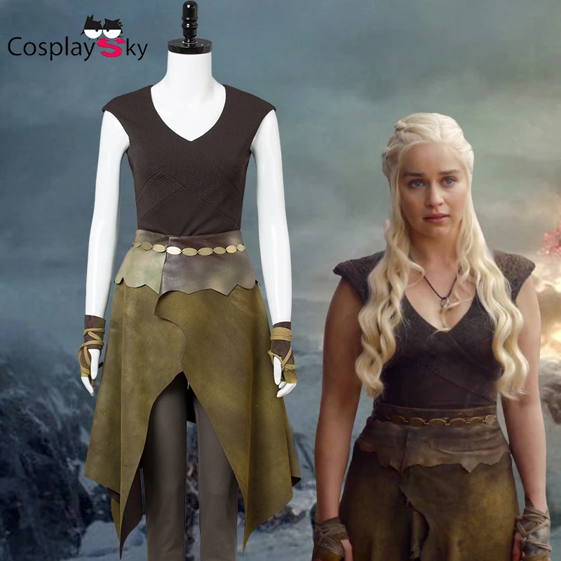 

Game of Thrones Season 6 Daenerys TargaryenT-shirt Long Pants Cosplay Costume Dany Indigenous Outfit Set Women