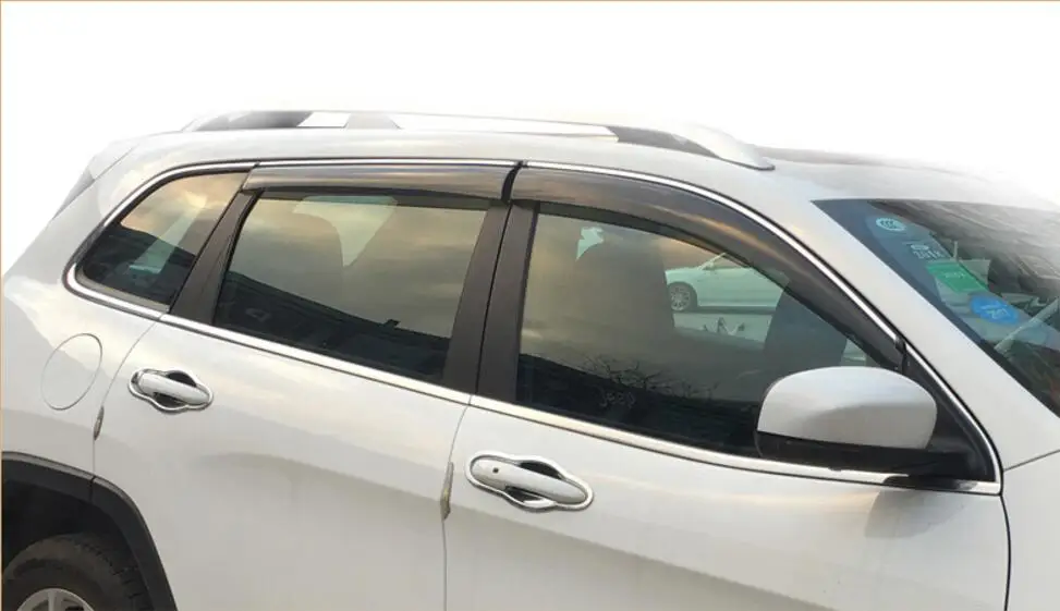 

4pcs Chrome Window Visor Deflector Rain Shield For Jeep Cherokee 2014-2017 (KL)