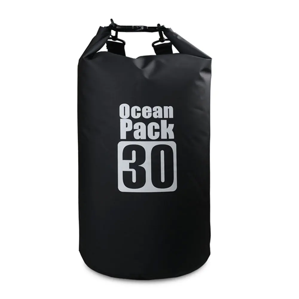 15L 20L 30L водонепроницаемая сумка с плечевым ремнем ПВХ брезент водонепроницаемый рюкзак для наружного кемпинга плавания - Цвет: black 30L