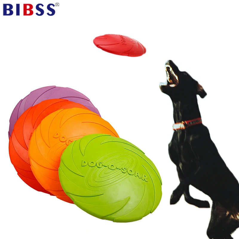 

Rubber Flying Discs Dog Toys Training Tooth Resistant Fetch Interactive Toys for dogs 4 Color 17.5cm 15cm Dropshipping