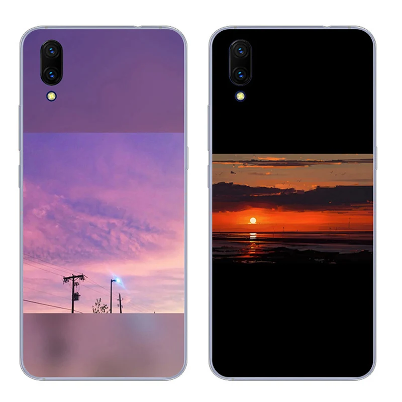 Роскошные мягкие чехлы для телефонов Vivo V11 чехол sunset style VivoV11 Черная защитная