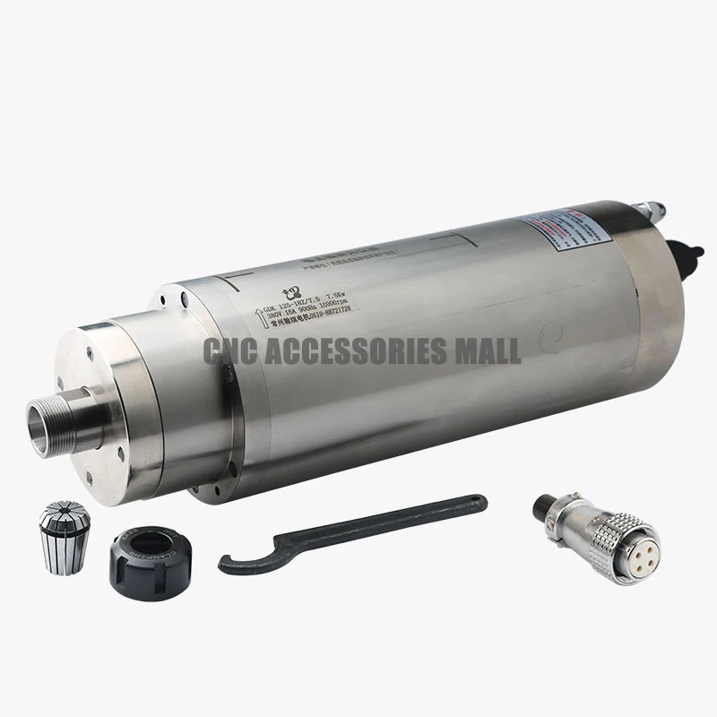 

Stone CNC Router spindle motor 7.5KW ER25 Water cooled spindle 220V 18000rpm with 4 bearings GDK125-18Z/7.5KW