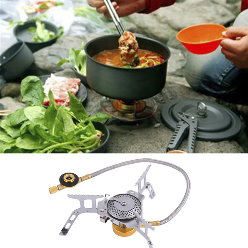 Outdoor Cooking Camping Mini Gas Stove Foldable Furnace Outdoor Cooking Camping Mini Gas Stove Foldable Furnace Split Burner Electronic Ignition Easy To Carry For In Stoves From Sports