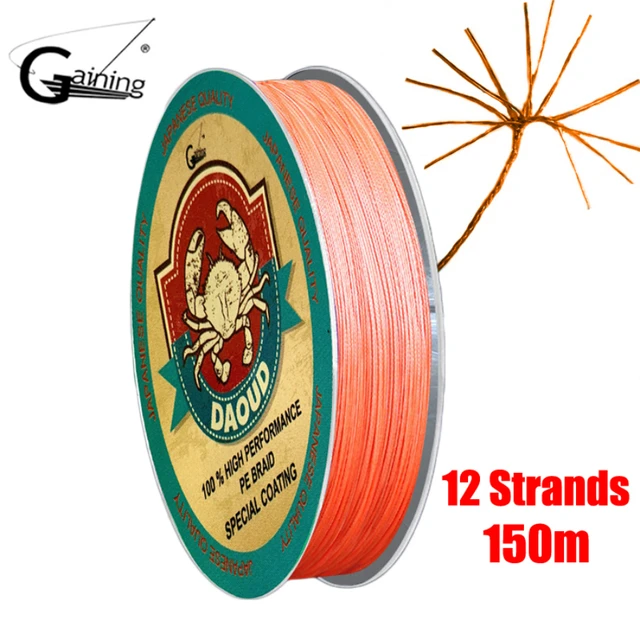 Daoud 12 Strands Fishing Line 150m PE Strong Multifilament Fish Line Super  Power Abrasion Resistant Braid