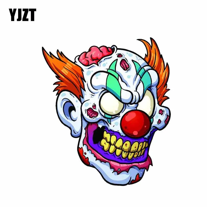 YJZT 12 4 см * 14 3 мультфильм клоун череп Светоотражающая наклейка на машину мотоцикл