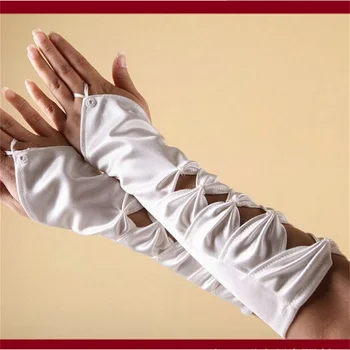 

New Arrival Wedding Gloves Stock Elegant Fingerless White/Ivory/Red Bridal Gloves Fashion Princess Wedding Accessories