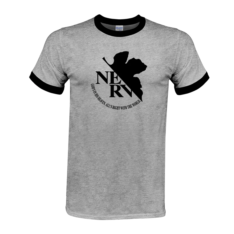 

Anime Cartoon EVA Neon Genesis Evangelion NERV cotton Mans clothing Men T Shirt Manga Tshirt casual t-shirt tee No glue printing