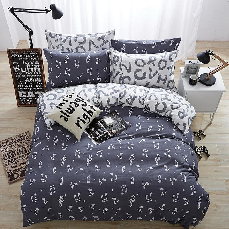 

2018 Spring high quality Cartoon fresh and simple bedding set 100% cotton bed linen duvet cover sets