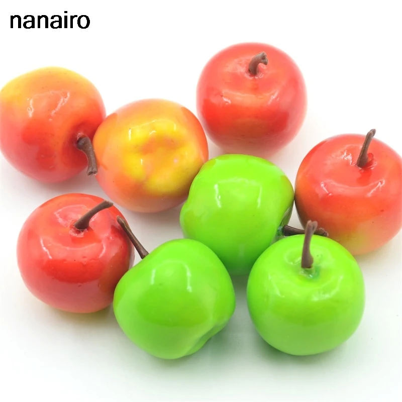 

10 artificial simulations of foam small berries family of green apples and red apples wedding kitchen decorated with vegetables