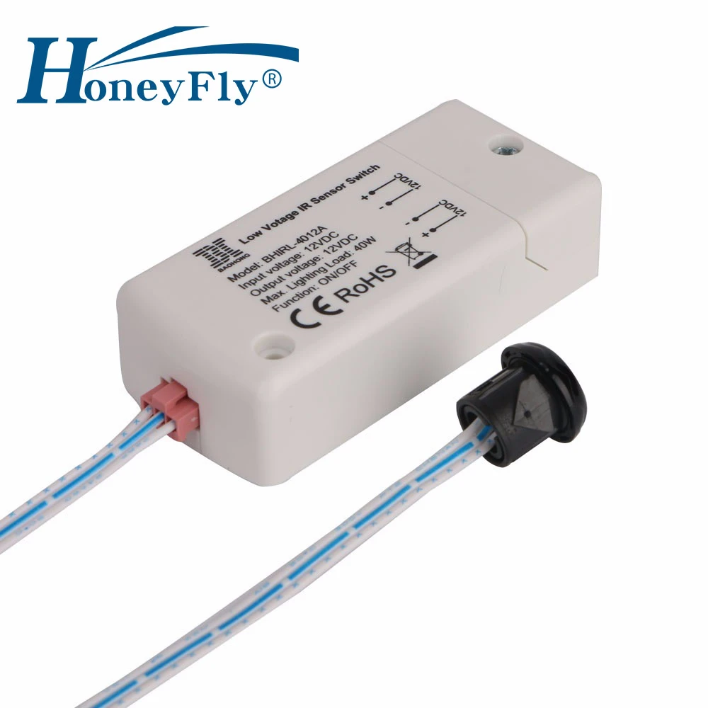 

HoneyFly 2pcs NEW LED DC 12V IR Sensor Switch 40W Infrared Switch For LED Lamps LED Strips Motion Sensor Have Wave 5-8CM CE
