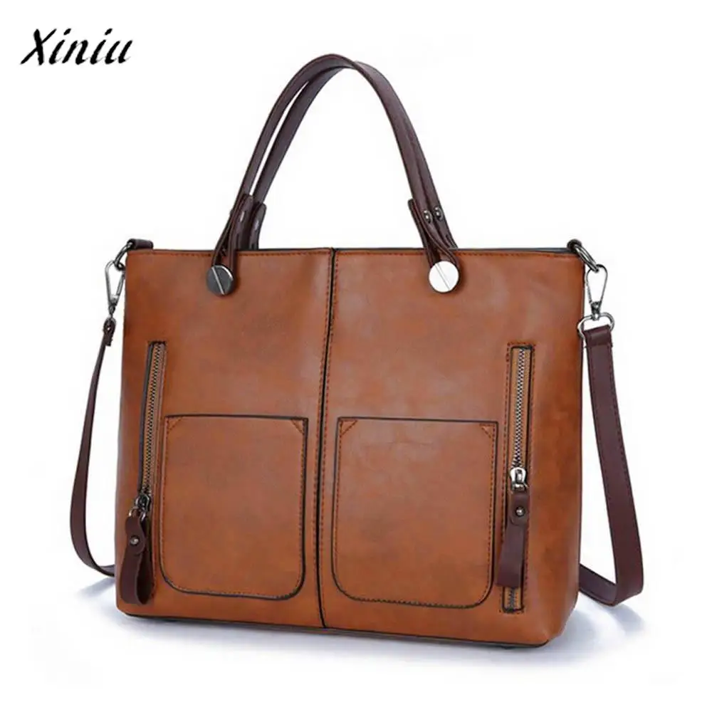 Xiniu/Новинка; женская Повседневная кожаная сумка высокого качества; женская сумка через плечо; вместительная сумка