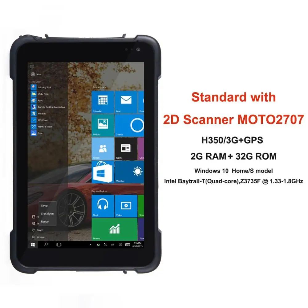 " прочный Windows 10 Android планшет с 1D 2D сканер штрих-кода считыватель ручной промышленный компьютер КПК сканер NFC RFID планшет - Цвет: with 2D MOTO 2707