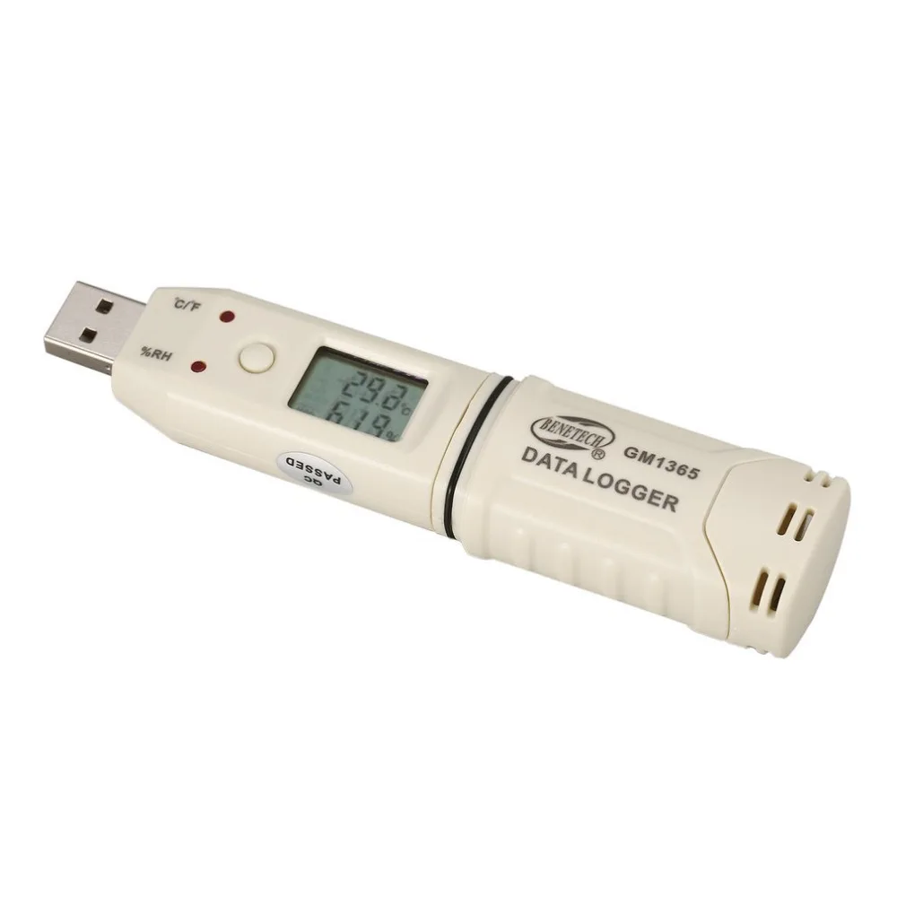 BENETECH GM1365 измеритель температуры влажности регистратор данных ЖК цифровой Авто USB флэш-диск ручка Тип термометр-рекордер