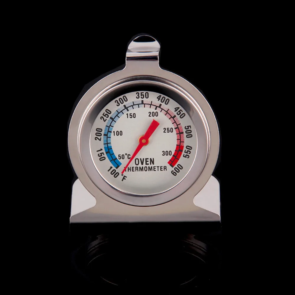 1 pc Stainless Steel 50-300 Celsius Hanger Stand Up Food Meat Dial Oven Thermometer Temperature Gauge Gage Large diameter dial