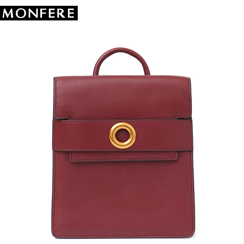 MONFERE Brand Vintage Genuine Leather Mini Fashion Backpack School Bag for Girls Flap Shoulder Pack sack Cowhide Flap Hasp Bags цена MONFERE Brand Vintage Genuine Leather Mini Fashion Backpack School Bag for Girls Flap Shoulder Pack sack Cowhide Flap Hasp Bags цены онлайн