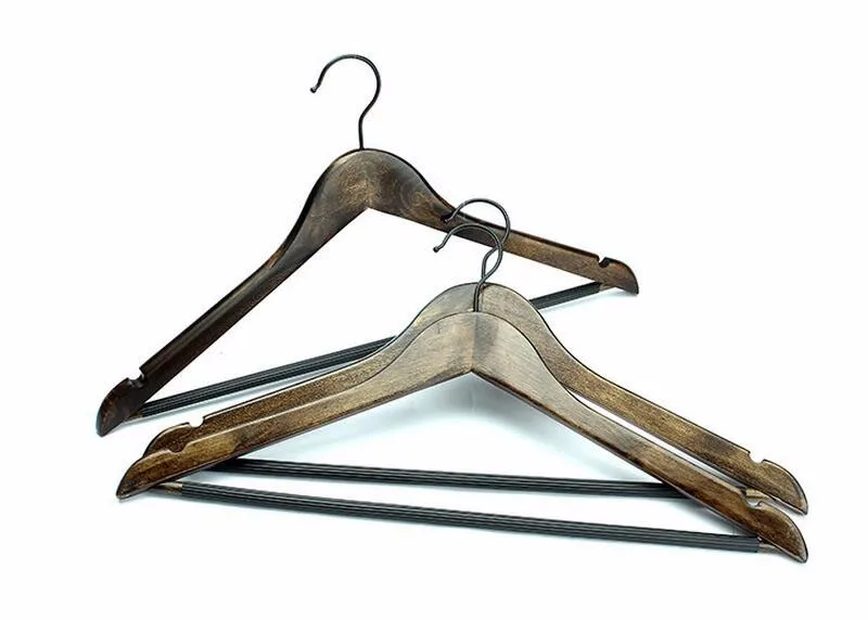 Hangerlink антикварная деревянная вешалка для костюмов с штангой, вешалка для одежды, вешалка для одежды, вешалка для костюма(12 шт./лот