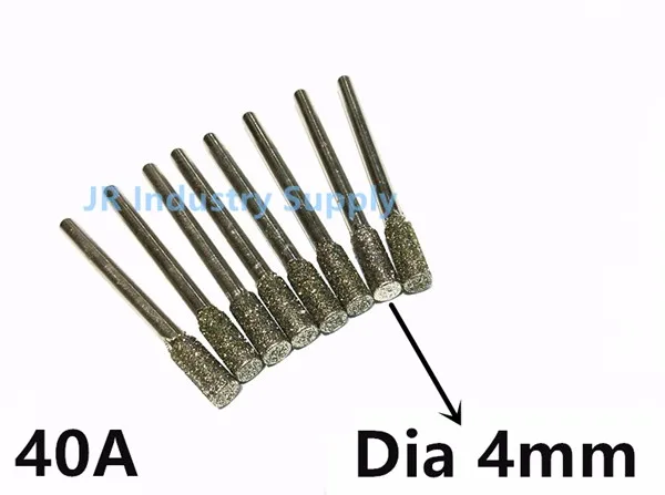 Jrealmer 10pcs 2.35mm Shank Tip Diamond Burrs Bits Dremel Burr