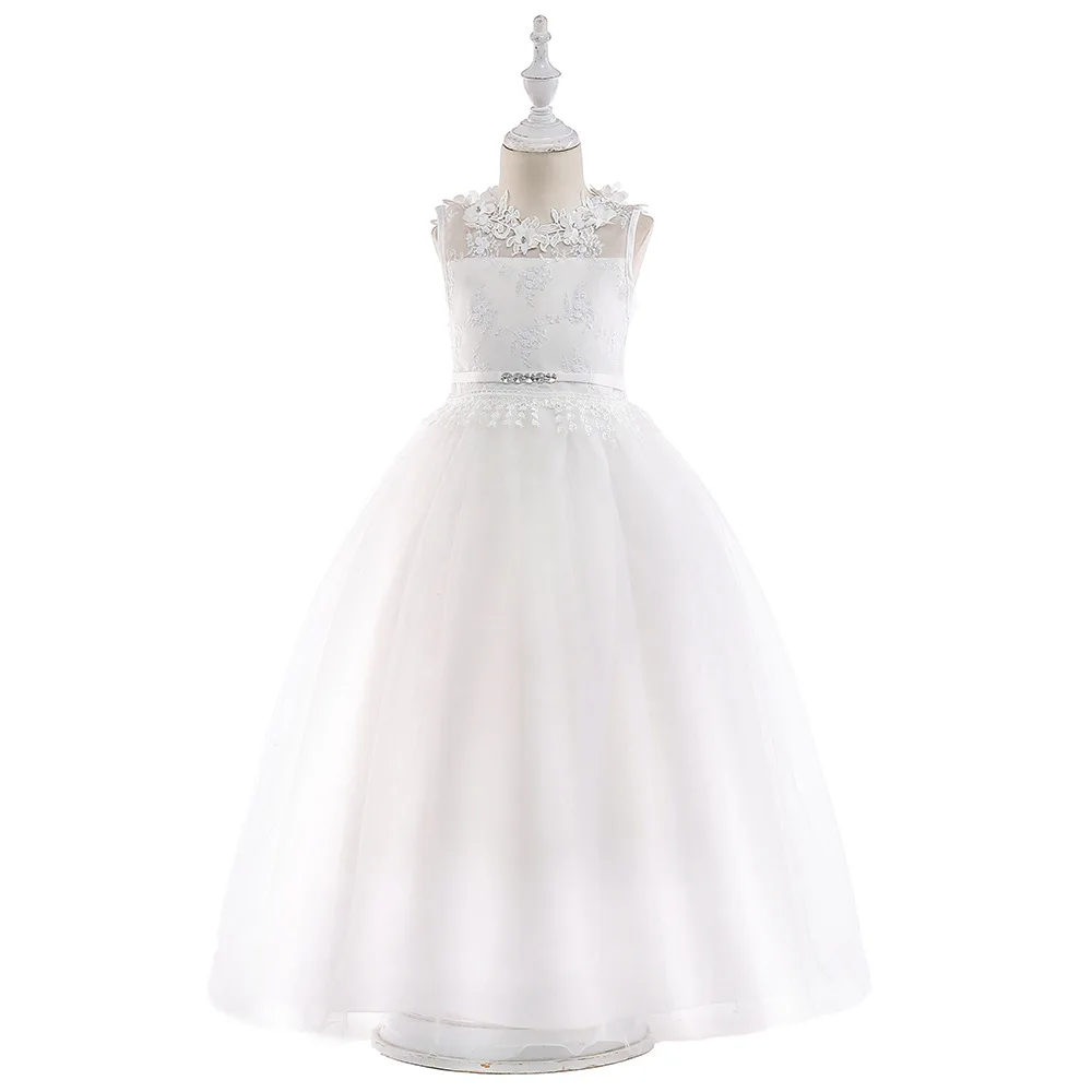 Girl-s-sleeveless-lace-dress-Long-dress-of-the-middle-and-big-children-s-dew-back