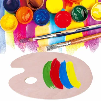 

Paint Palette Vintage Artist Oval Wooden Palette Oil/Acrylic Paint Tray Wood Painting Tool for adults children practice paintin