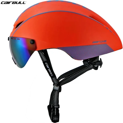 Orange Новинка! Велосипедный шлем Fast Aero TT Time Trial Road Racing Шлем Магнитные очки козырек горный Триатлон BMX велосипед Велоспорт Шлем - Цвет: Orange