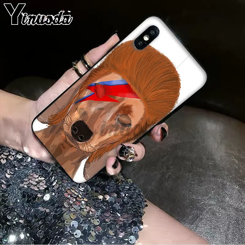 Yinuoda такса силуэт Собака Мягкий силиконовый черный чехол для телефона для iPhone 8 7 6 6S Plus 5 5S SE XR X XS MAX 11 11pro 11promax - Цвет: A5