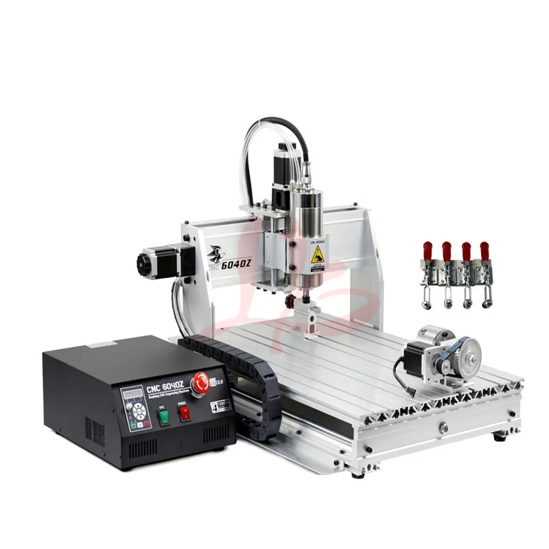 4 оси 800 Вт шпиндель водяного охлаждения для резки cnc 6040Z S65J с ШВП ЧПУ 6040|Фрезы по